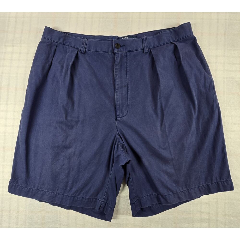 Polo Ralph Lauren Mens Tyler Shorts 90s Y2K Faded Navy Blue Double Pleated 40